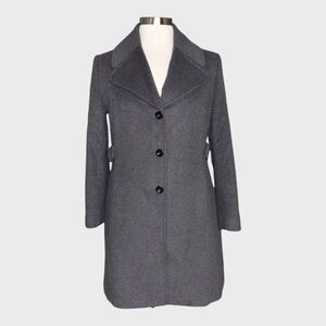Larry Levine Classic Gray Wool-Blend Coat